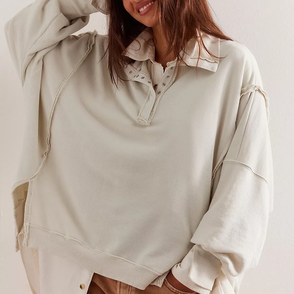 Free People Sweaters - FREE PEOPLE Camden Henley Sweatshirt L